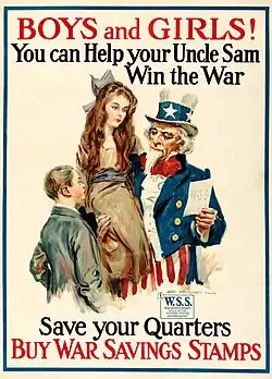 Uncle Sam Boys and Girls! 1917 war poster