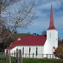 St Mary's Anglican Church. In 1885, Alfred Burton noted: "Upokongaro boasts a church with a three-sided spire something like a bayonet."