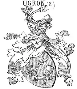 Coat of arms of the Hungarian Ugron d'Abránfalva family.