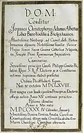 Epitaph Christoph Adam Vöhlin of Frickenhausen, from the Thesaurus Palatinus