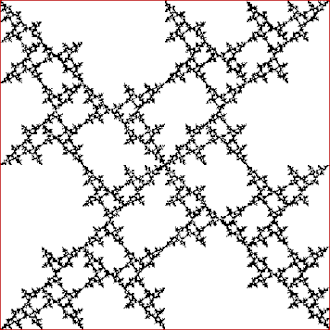 A point inside a square repeatedly jumps half of the distance towards a randomly chosen vertex, but the currently chosen vertex cannot be 1 place away (anti-clockwise) from the previously chosen vertex.