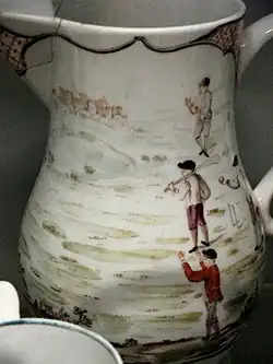 Jug showing a game of cricket, 1769–1770[39]