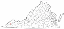 Location of Coeburn, Virginia