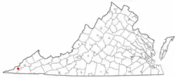 Location of Dryden, Virginia