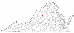 Location of Fishersville, Virginia
