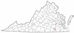 Location of Jarratt in Virginia