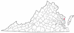 Location of Kilmarnock, Virginia