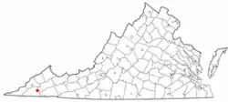 Location of Nickelsville, Virginia