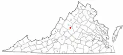 Location of Sherando, Virginia