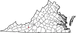 Location of Snowville, Virginia