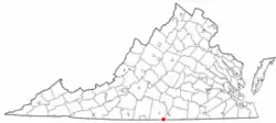 Location of Virgilina, Virginia