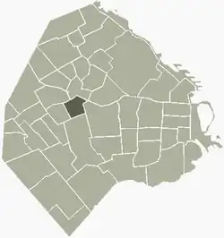 Location of Villa General Mitre within Buenos Aires