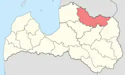 Valkas apriņķis within Latvia in 1940