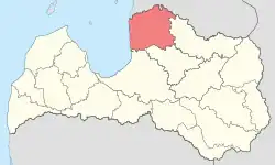 County in 1940 within Latvia