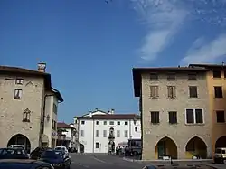 Piazza Libertà with the Town Hall in Valvasone