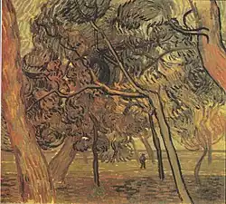 Study of Pine Trees appears to be within the walled Saint-Paul 1889 Kröller-Müller Museum, Otterlo, Netherlands (F742)