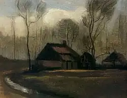 Farmhouses Among Trees (1883), Vincent van Gogh