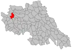 Location in Iași County