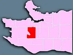Location of Shaughnessy in Vancouver