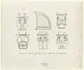 Varieties of the great lyre or phorminx; Number 2 is the trigonon. (1812). (center top) In the collection of the New York Public Library.
