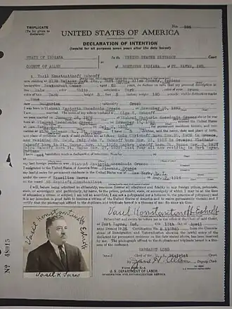 Declaration of intention