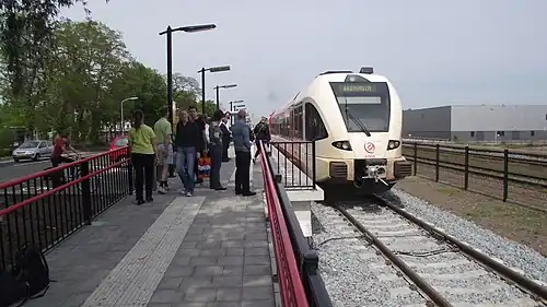 Arriva train at the new station