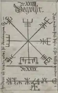 Vegvísir in the Huld Manuscript (ca. 1860)