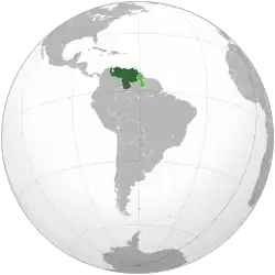 Location of Venezuela