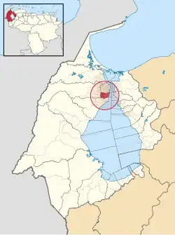 Location of San Francisco in Zulia and Venezuela