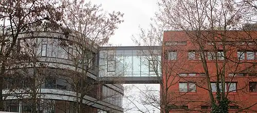Skyway between the Bio City Building and the Fraunhofer Institute for Cell Therapy and Immunology