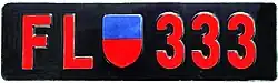 Dealer license plate, issued between 1933 and 1977.