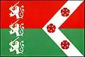 Flag of Verušičky, Czech Republic, with a fly chevron