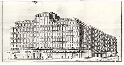 Drawing by Falkentorp of Ved Vesterport, 1930.