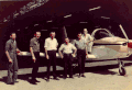 Victa factory staff in front of what's believed to be the first Airtourer exported to the USA