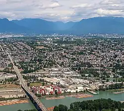 Aerial view of Victoria–Fraserview in 2025