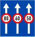 P.127b: Speed limits per lane