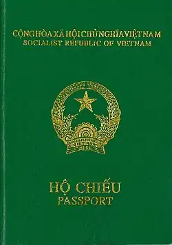 Vietnamese passport with green cover issued before July 1, 2022