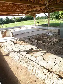 Courtyard protecting the remains of the house.