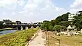 Floodplains of Mutha; Sambhaji Bridge and Deccan Gymkhana Metro Station in the background
