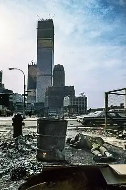 Image 20View of the World Trade Center under construction from Duane Street, Manhattan, 1970 (from History of New York City (1946–1977))