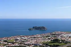 The town of Vila Franca do Campo, with its emblematic volcanic islet, the Ilhéu de Vila Franca