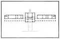 Plan of the Villa Emo. The main house is in the center, flanked by the barchesse (drain by Ottavio Bertotti Scamozzi, 1781)