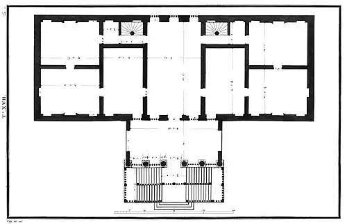 Floor plan (drawing by Ottavio Bertotti Scamozzi, 1778)