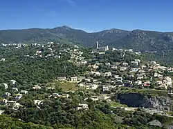 The church of Santa Lucia and the surrounding buildings, in Ville-di-Pietrabugno