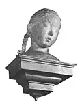 Marble sculpture of Virginia Dare formerly in St Bride's, which was stolen in 1999.