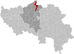 Location of Visé in Liège province
