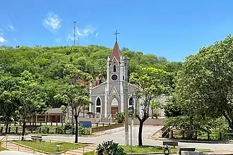 View of the Saint John the Baptist Matriz Church seen from of the Antônio Barbosa de Castro Square