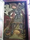 Saint George portrayed wearing kasten-brust armour (winged altar&nbsp;[de] of the Mălâncrav Fortified Church, c. 1469)