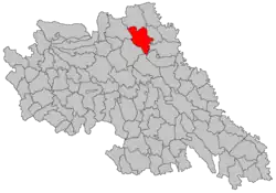 Location in Iași County