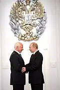 Vladimir Putin and Spivakov at an award ceremony, 12 June 2012
